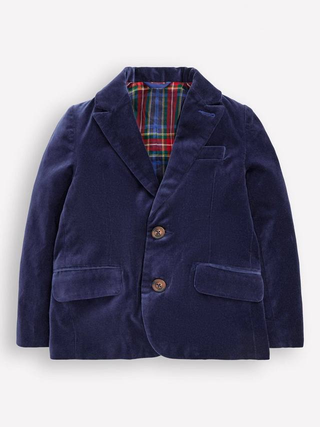 

Детский классический блейзер из вельвета Mini Boden, College Navy