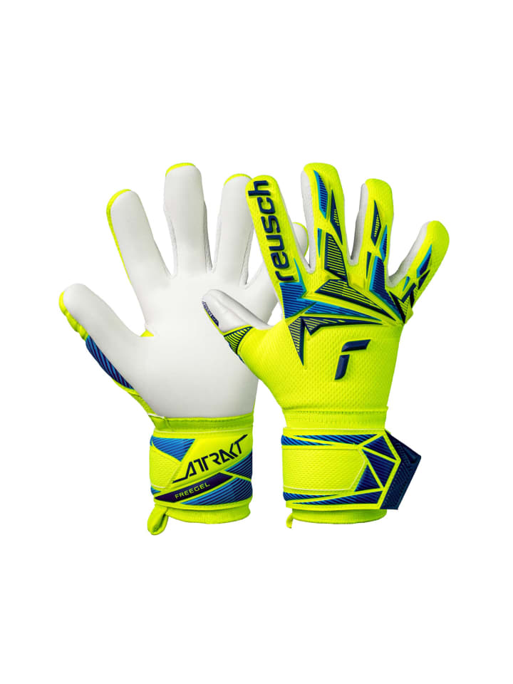 

Reusch Вратарские перчатки Attrakt Freegel Advance Junior 2005 года выпуска, желто-синего цвета