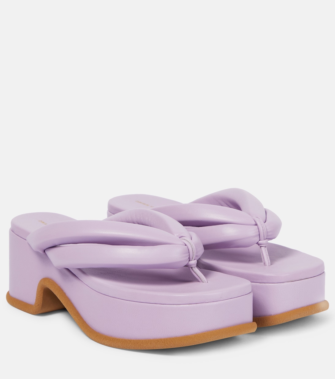 Кожаные сандалии-шлепки на платформе Dries Van Noten, Lilac