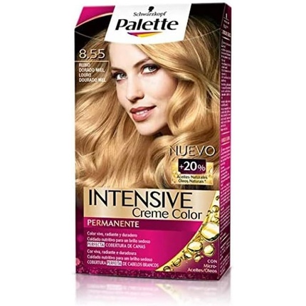 

Палитра Intense Shade 8.55 Golden Honey Blonde Перманентный цвет Schwarzkopf