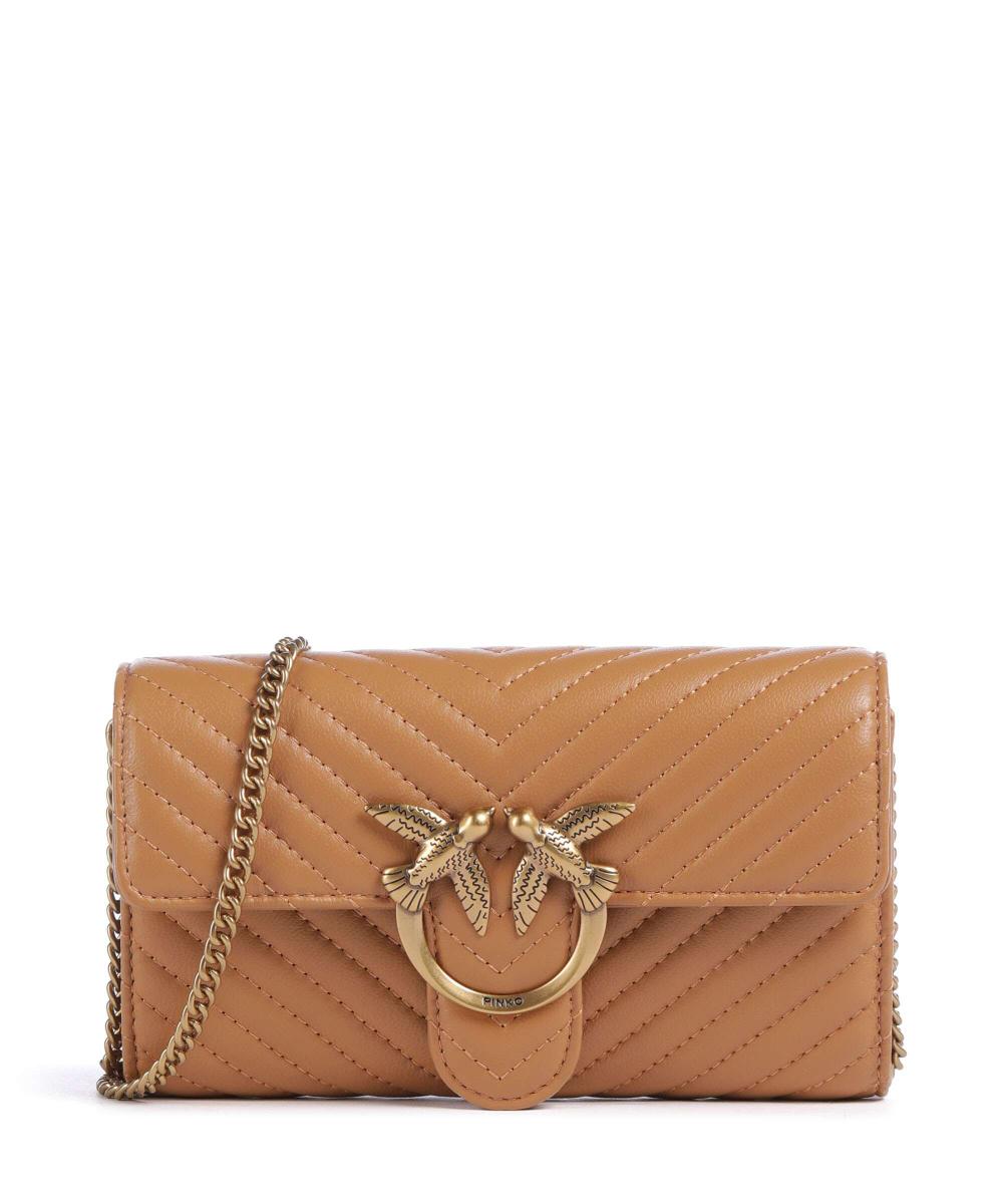 

Кошелек Love one из мелкозернистой коровьей кожи Pinko, коричневый