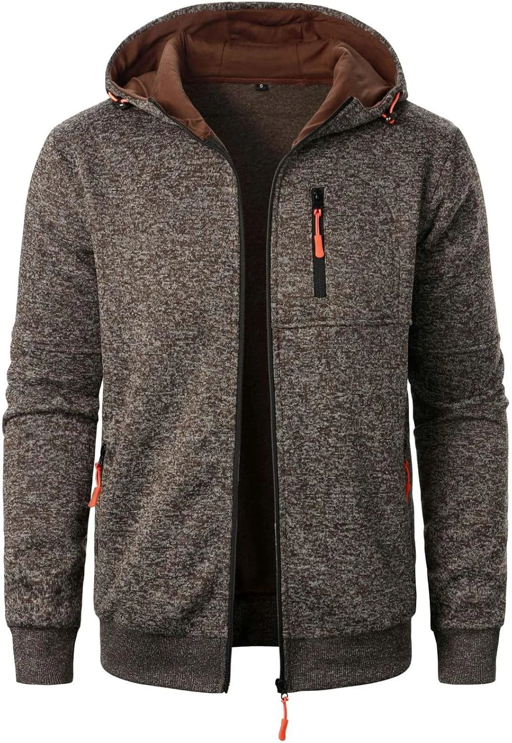 

Мужская однотонная толстовка с капюшоном на молнии QUNPIU