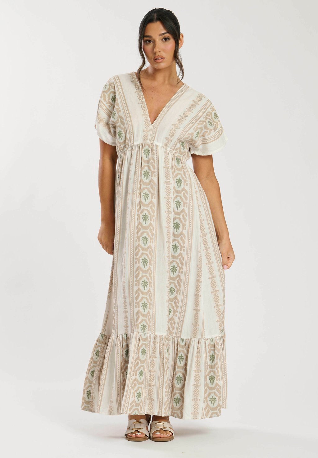

Платье макси V NECK South Beach, серо-коричневый