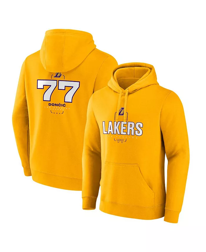 

Мужская толстовка с капюшоном Luka Doncic Gold Los Angeles Lakers Icon Behind the Back Name Number Fanatics