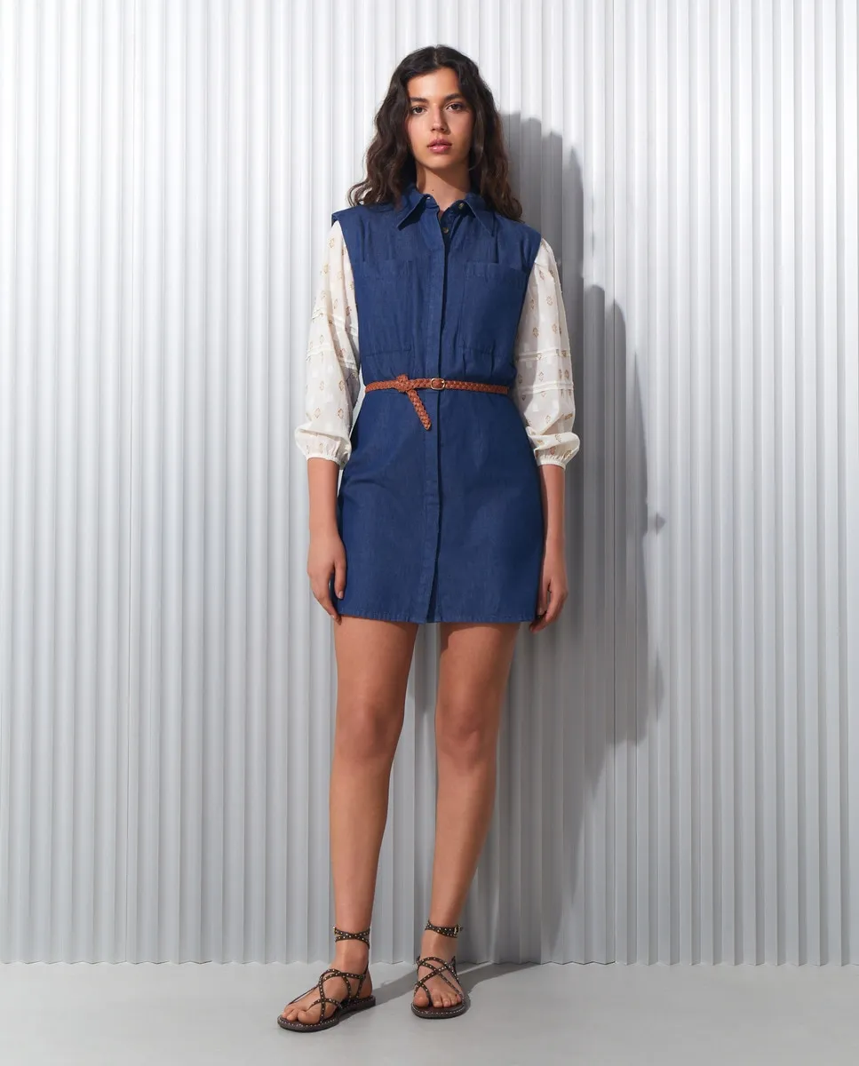

Джинсовое платье с подплечниками Easy Wear, синий