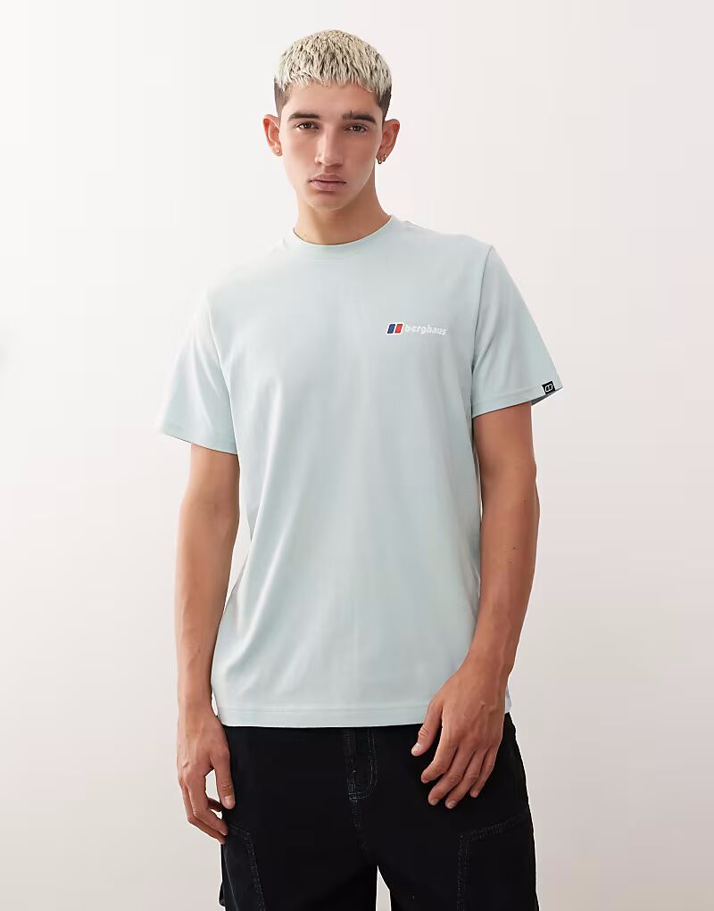 

Футболка, мужская классическая футболка с логотипом светло-зелёного цвета Berghaus