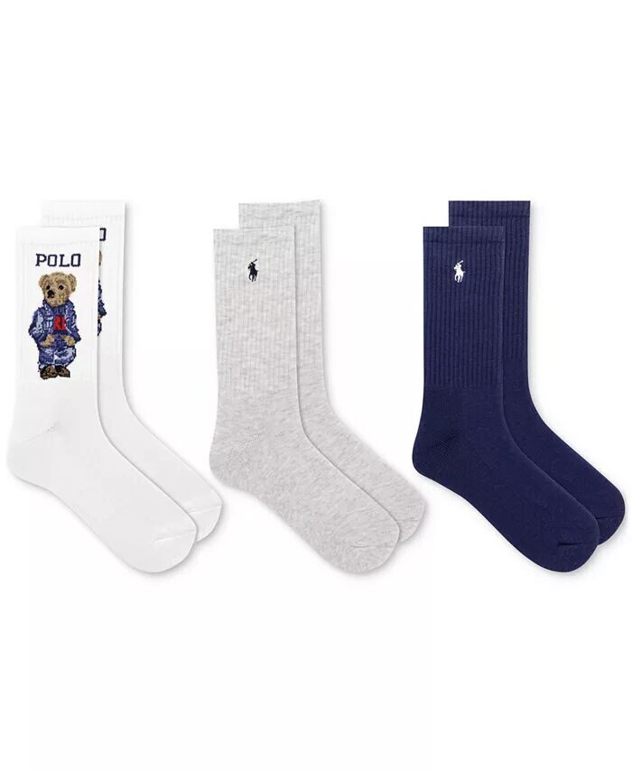

3-Пк. Носки Polo Bear Crew Polo Ralph Lauren, белый