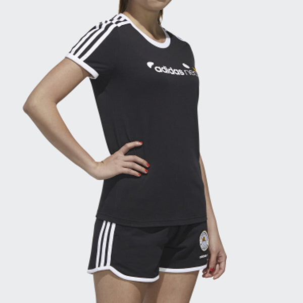 Футболка нео- кроссовер спортивные с коротким рукавом Adidas, черный — фото 3