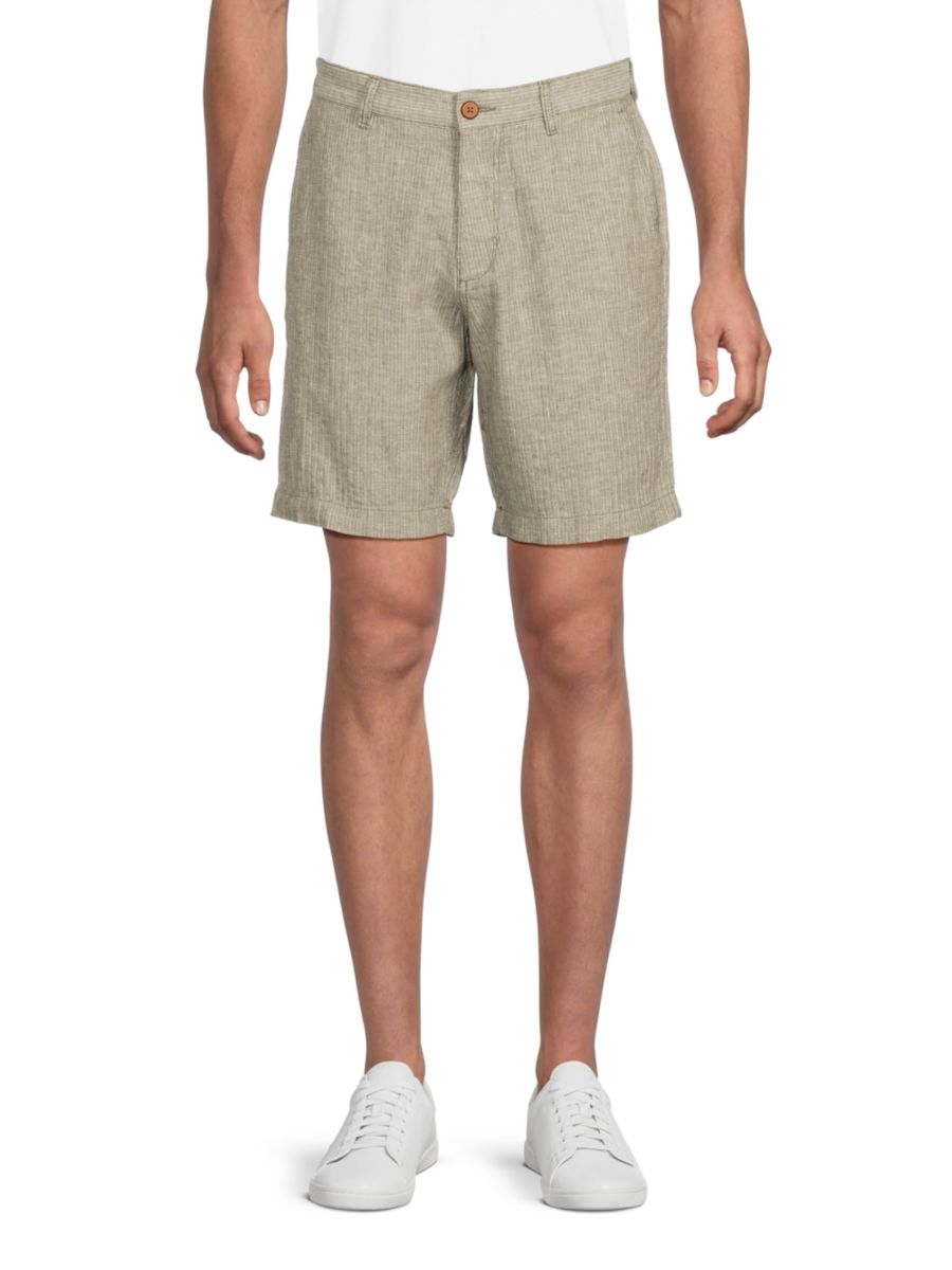 

Льняные и хлопковые шорты Harbor с узором ёлочка Tommy Bahama, цвет Palm Moss