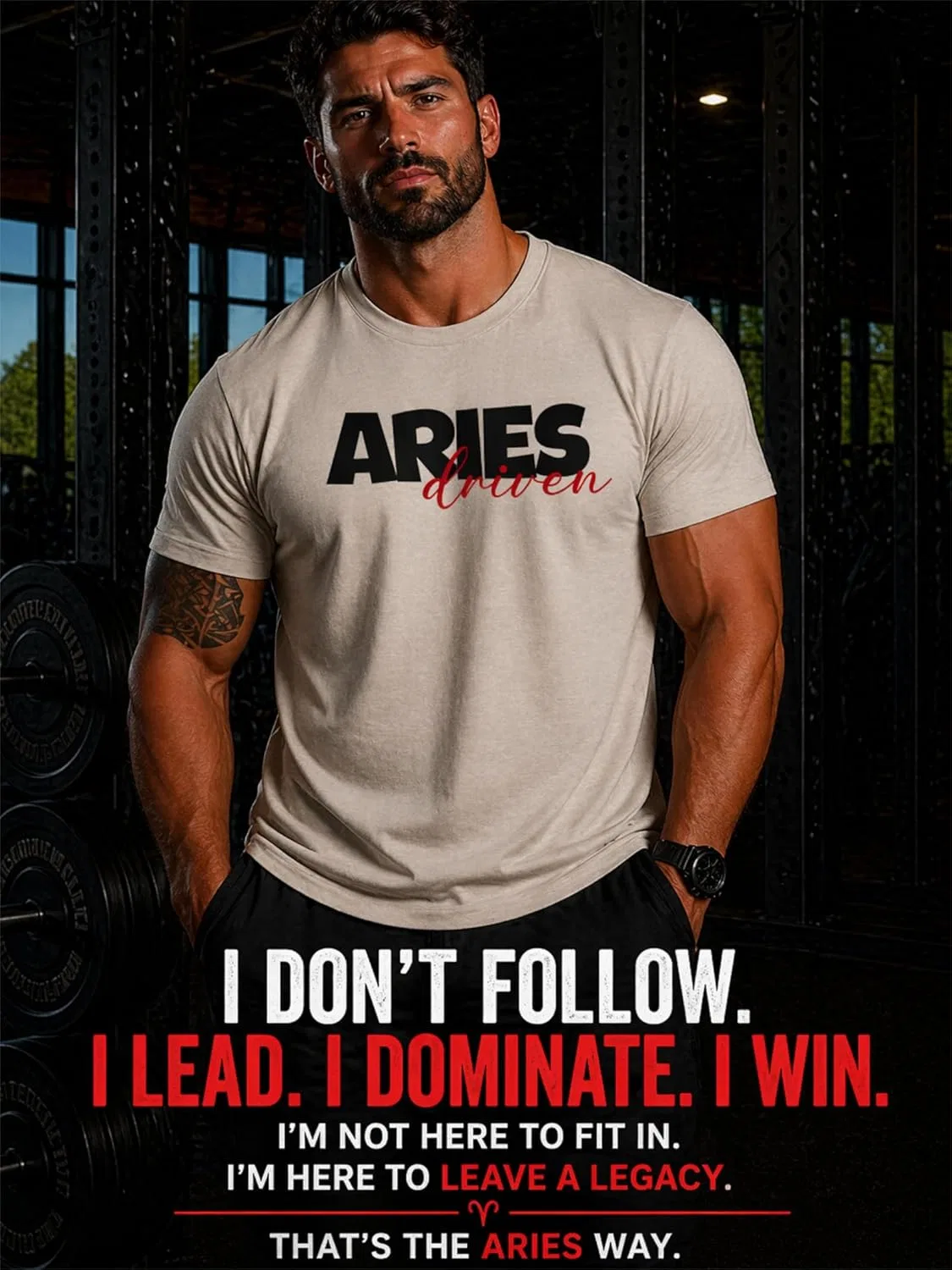 Футболка Aries Driven Zodiac Fitness Tee, Cvc Military Green — фото 3