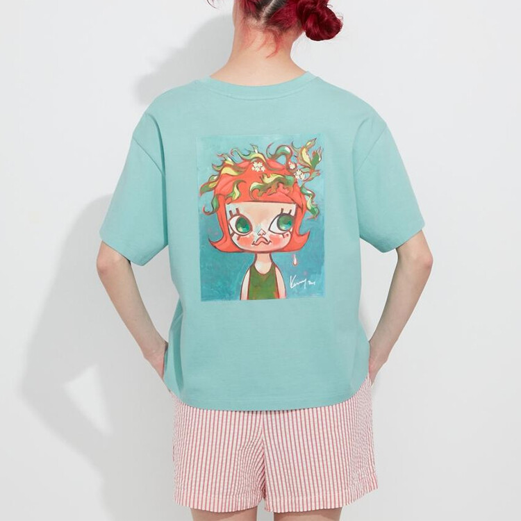 X POP MART SS23 Футболка женская зеленая Uniqlo — фото 4