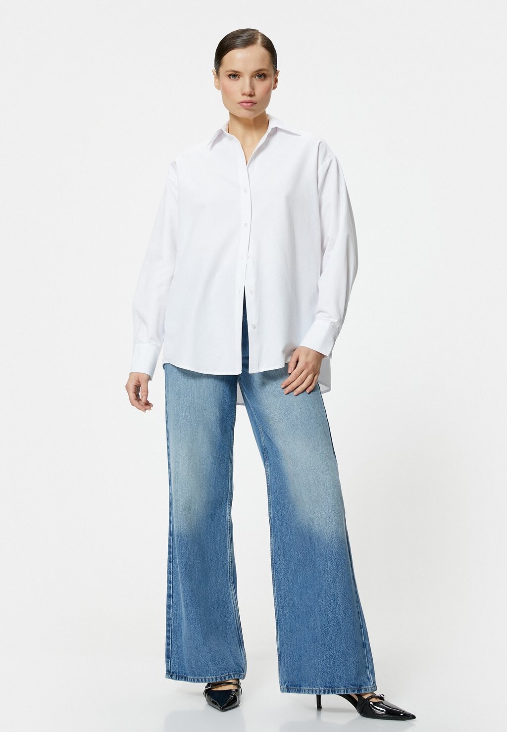 

Блузка на пуговицах LONG SLEEVE Koton, белый