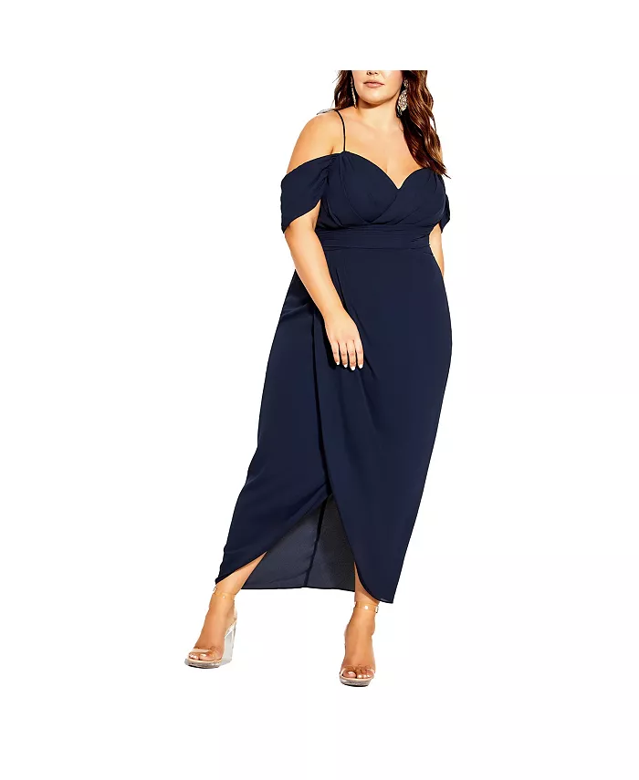 

Платье макси Plus Size Entwine CITY CHIC, синий