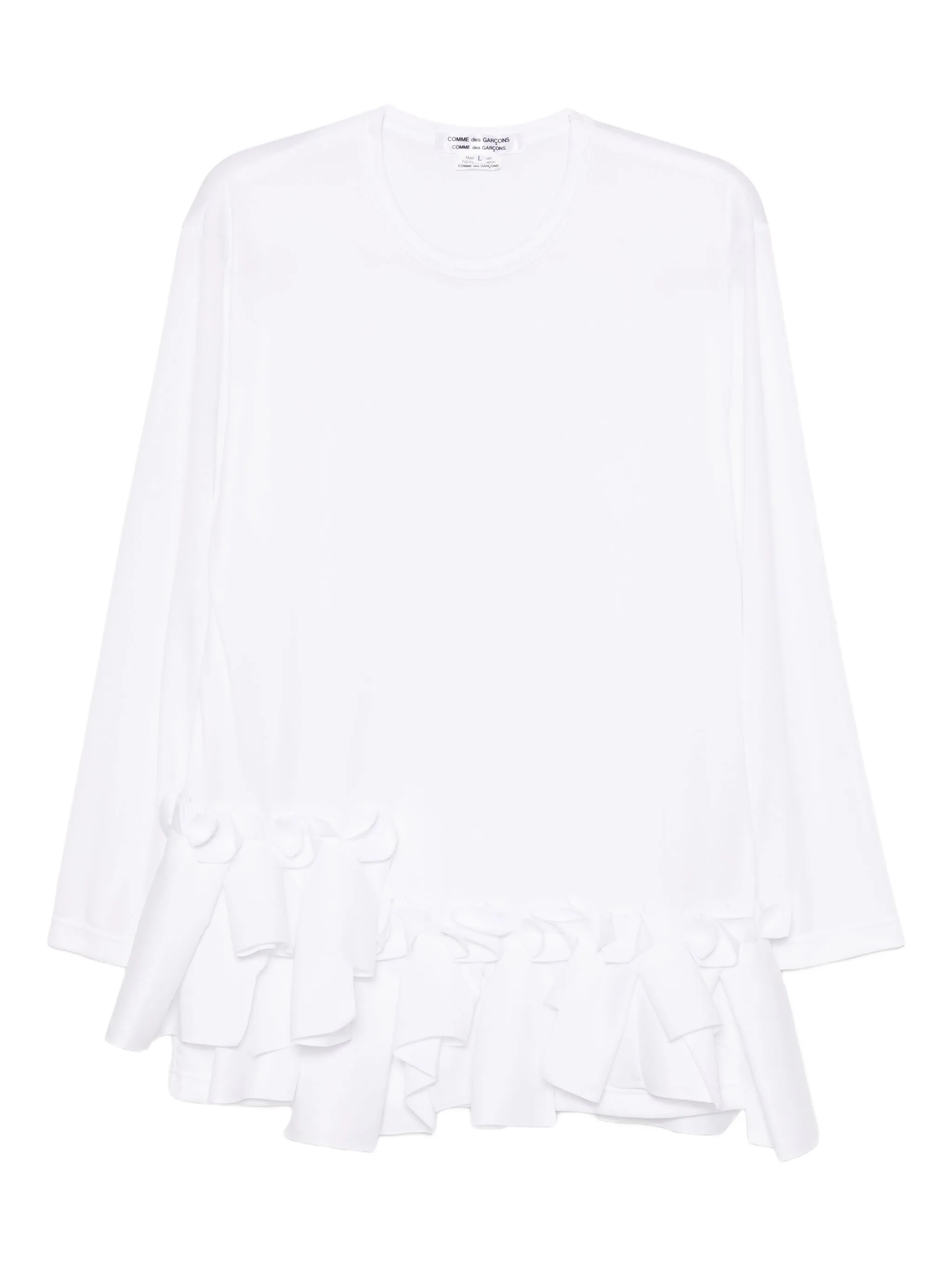 

Футболка с длинными рукавами и оборками Comme Des Garçons Comme Des Garçons, белый