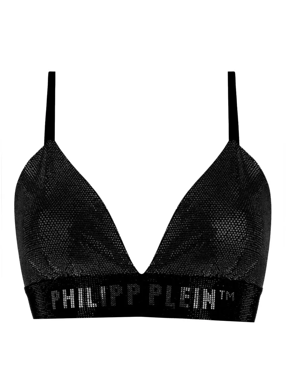 

Бюстгальтер, украшенный стразами Philipp Plein, черный