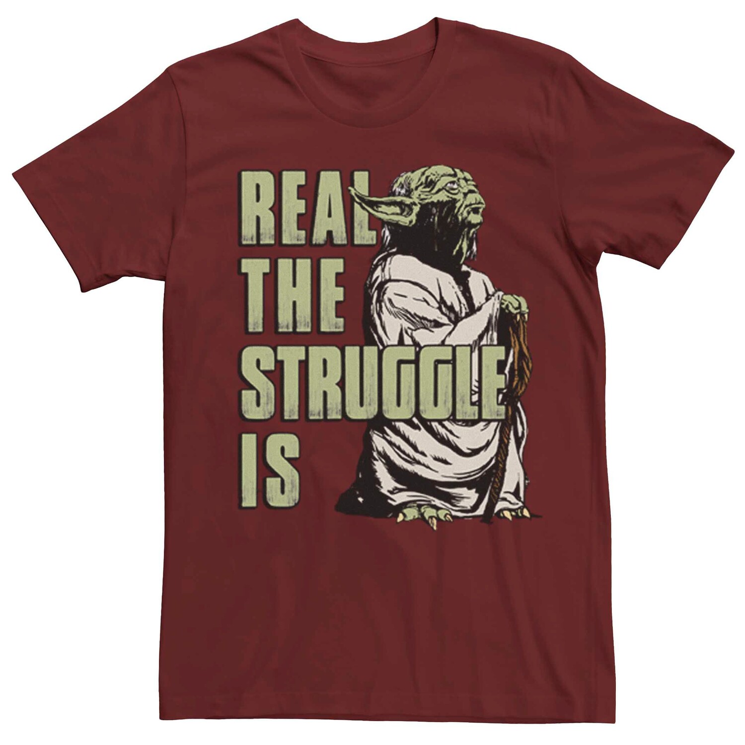 

Мужская футболка Star Wars Yoda Real The Struggle Is Tee Licensed Character