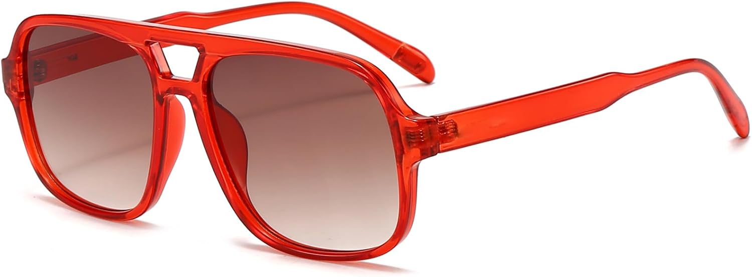 

Ретро-солнцезащитные очки-авиаторы для женщин и мужчин. Модные классические квадратные зеленые солнцезащитные очки-авиаторы в стиле 70-х. Винтажные очки Breaksun, Red/ Brown Gradient