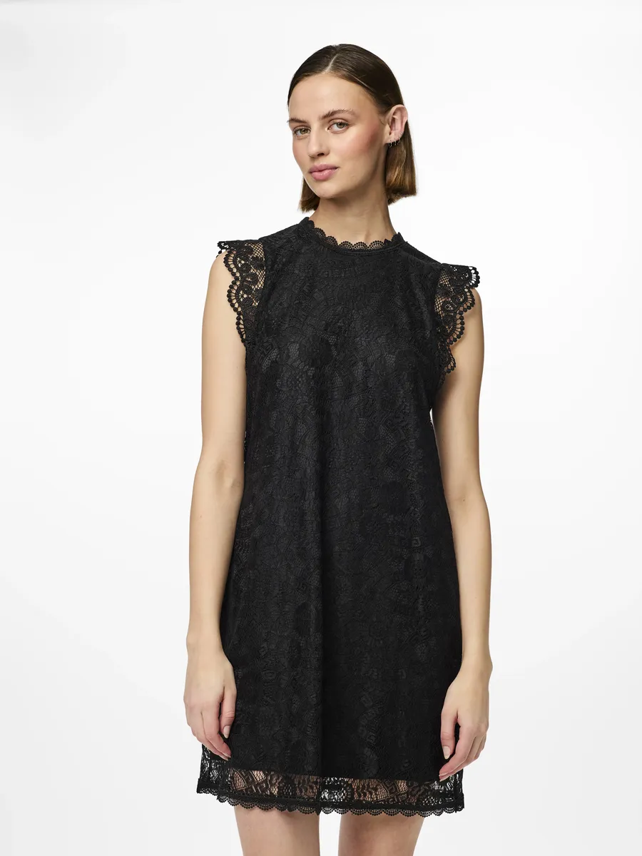 

Кружевное платье из кусочков "PCOLLINE SL LACE DRESS NOOS" Pieces, черный