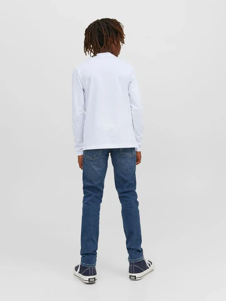 Лонгслив с принтом, JACK & JONES Junior, белый — фото 4