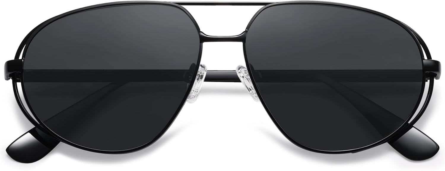 

Солнцезащитные очки-авиаторы VANLINKER в стиле ретро с поляризацией для женщин и мужчин, классические модные очки для вождения, дизайнерская металлическая оправа VL9837, C2 Shiny Black/Grey