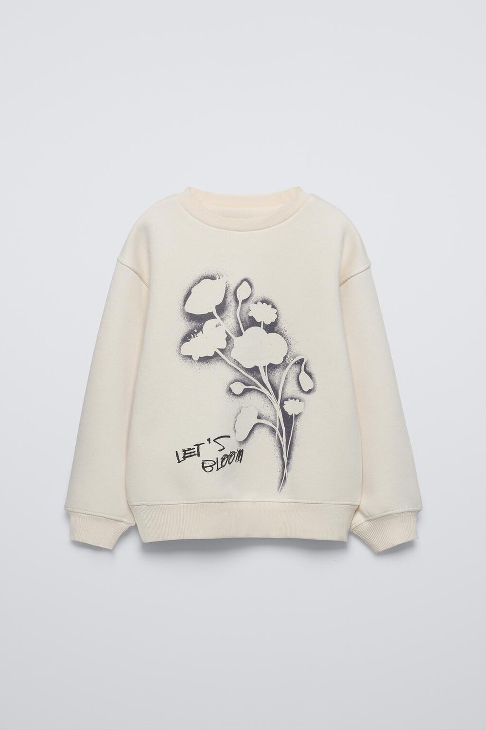 

Толстовка с цветочным принтом ZARA, экрю