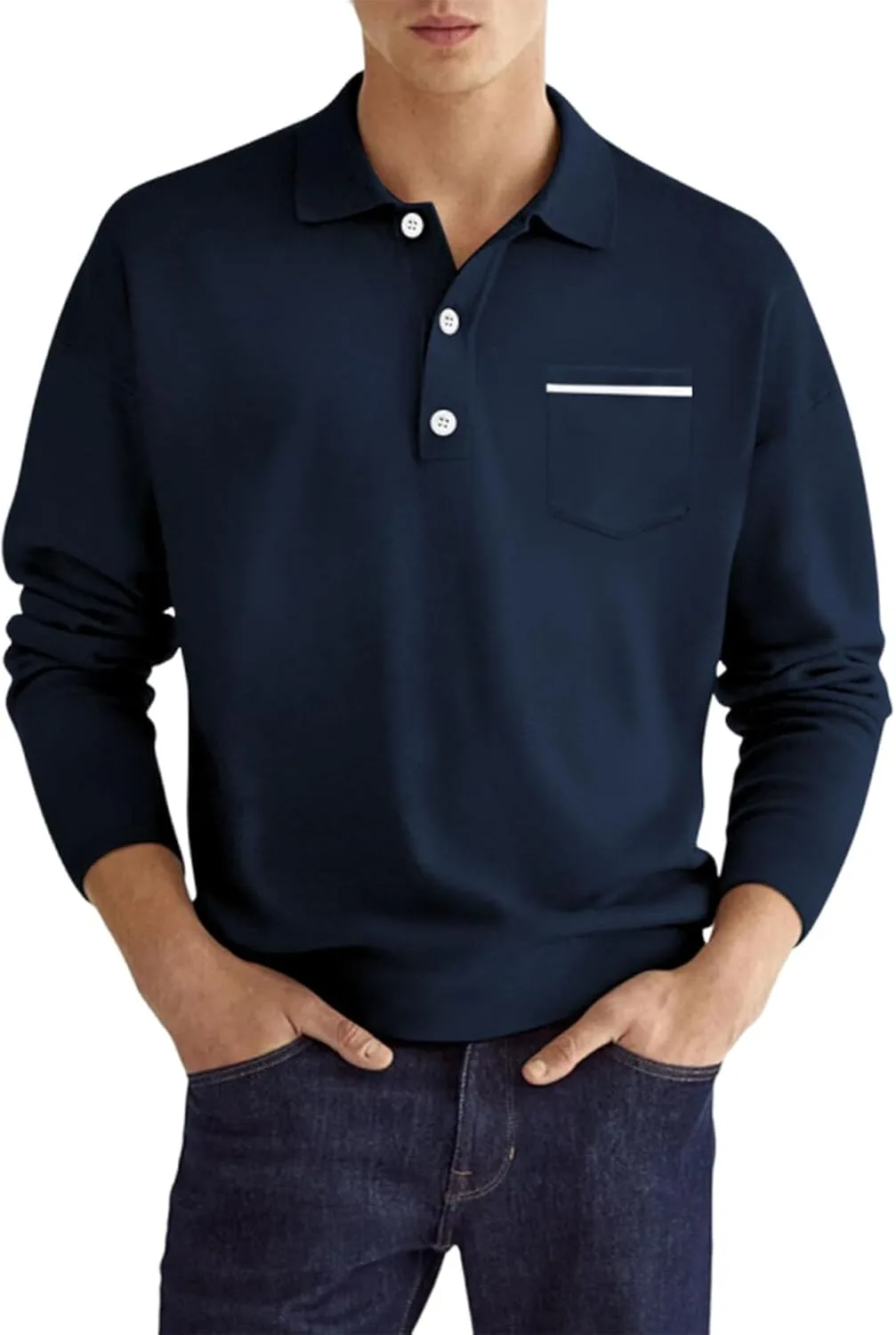 

Толстовка Muscularfit для мужчин Big and Tall с длинным рукавом и воротником-поло