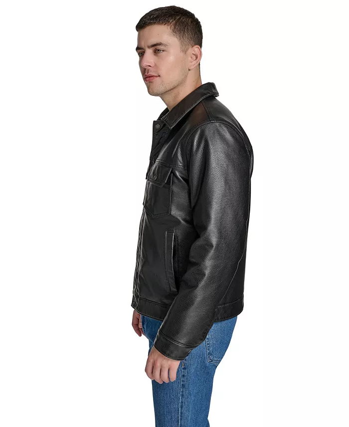 Мужская куртка-косуха из искусственной кожи Levi'S, черный — фото 3