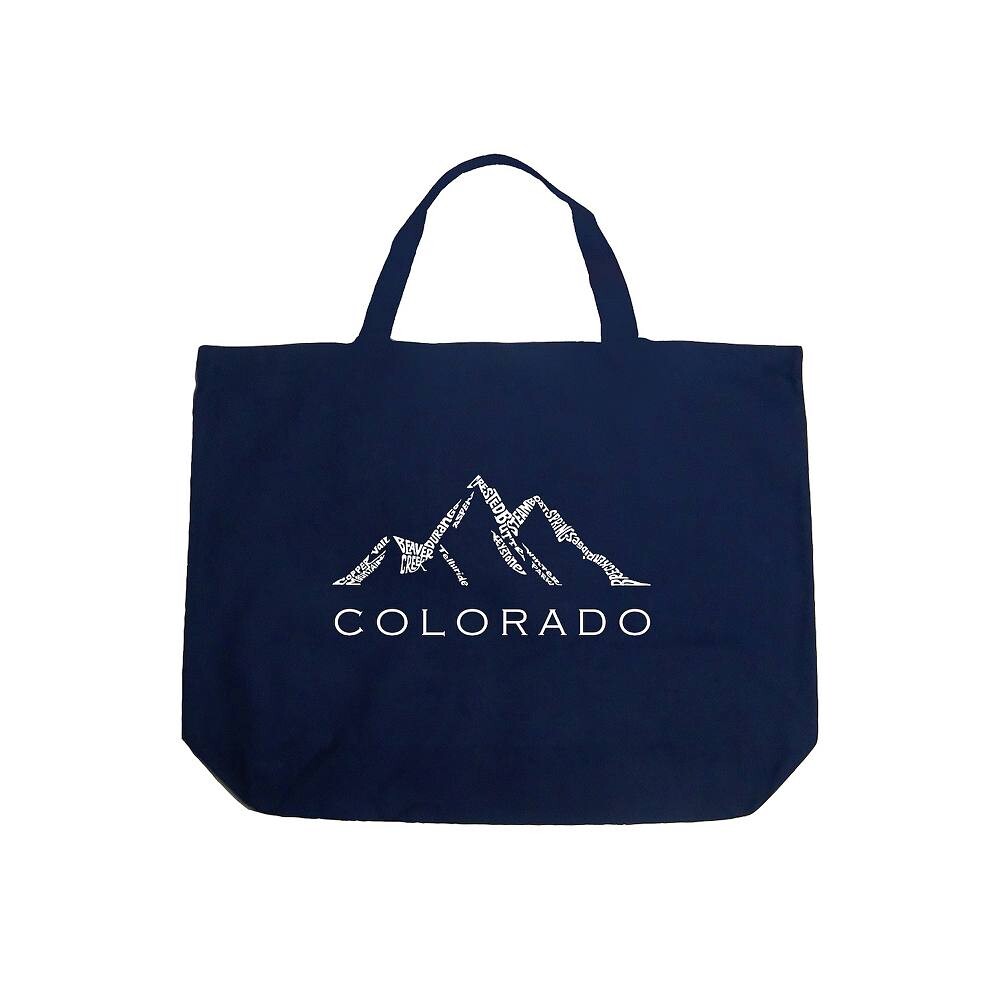 

Большая большая сумка Word Art - Colorado Ski Towns LA Pop Art, темно-синий