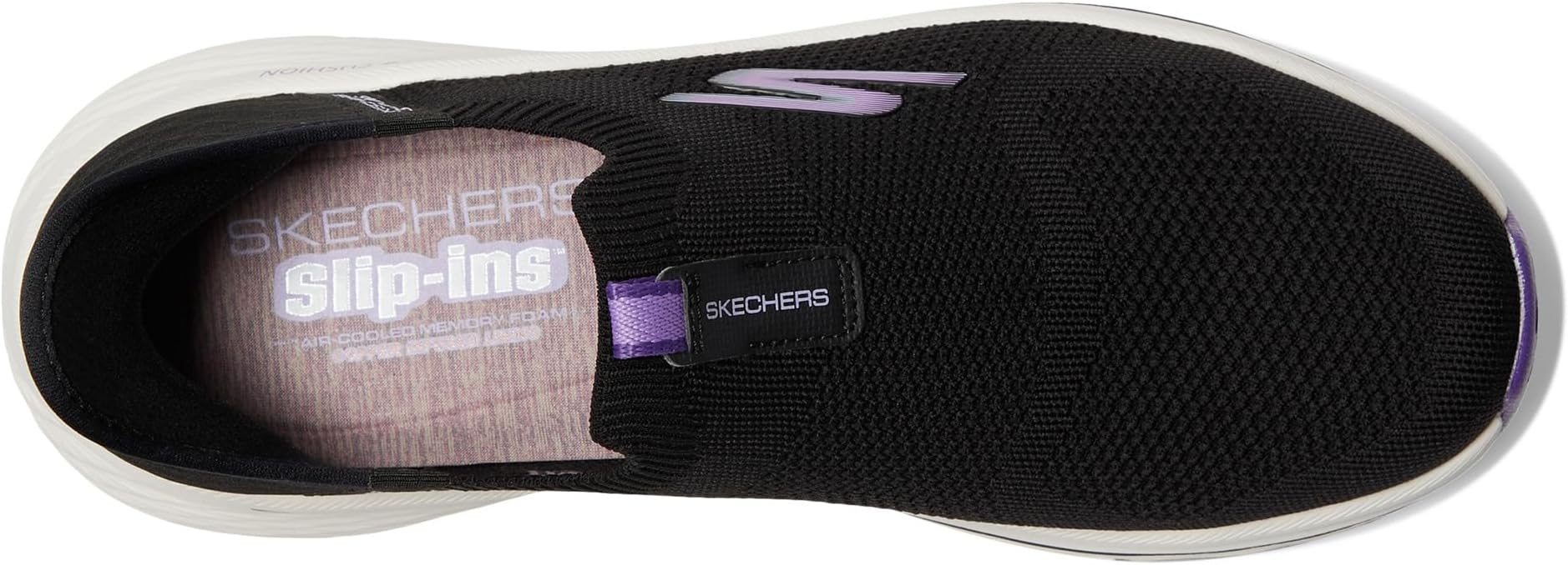 Кроссовки SKECHERS Max Cushioning Elite 2.0 Eternal Hands Free Slip-Ins, Black/Purple — фото 2