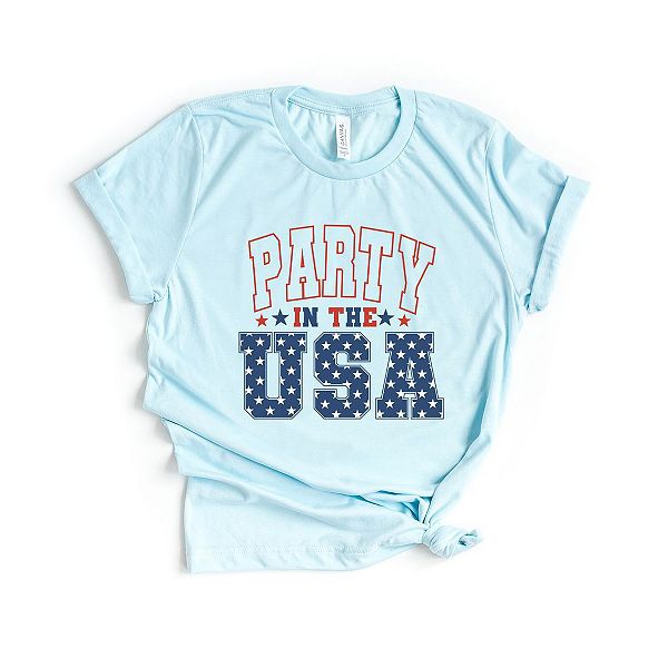 

Футболка с принтом Retro party in the usa stars Simply Sage Market, Ice Blue