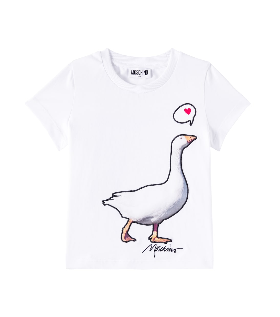 

Футболка из хлопкового джерси с принтом Moschino Kids, Bianco Ottico