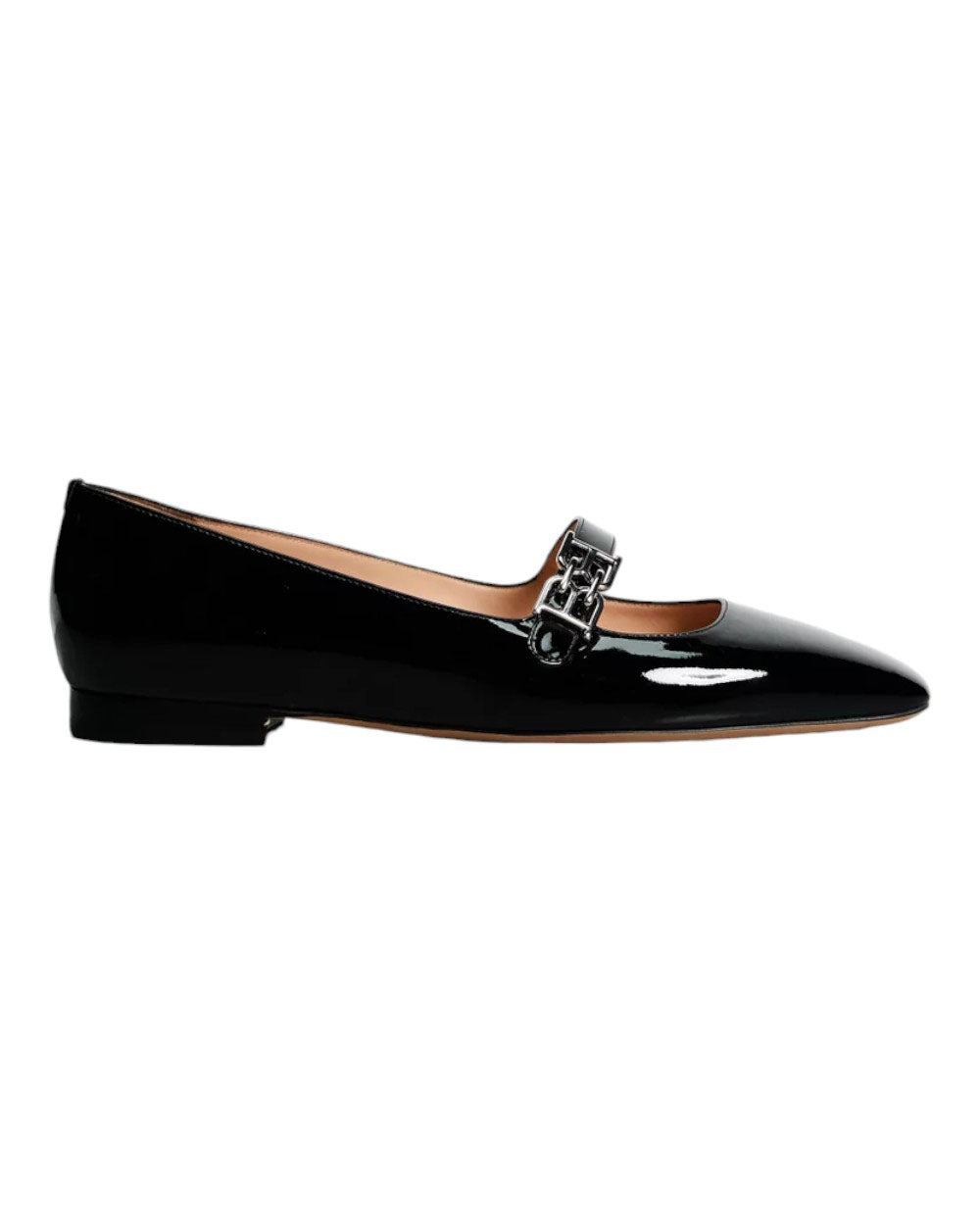 Bally Elis 6303067 женские черные туфли из лакированной телячьей кожи на плоской подошве