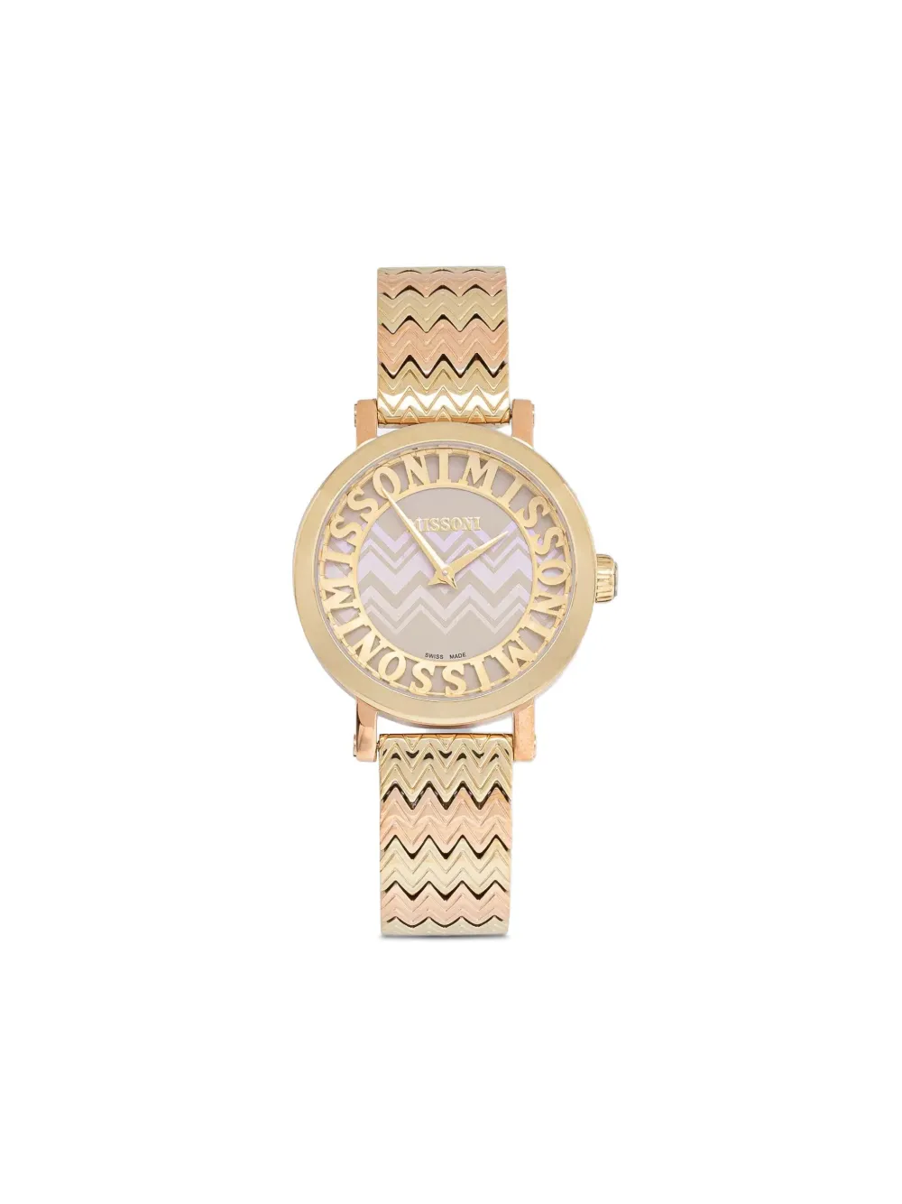 

Наручные часы с узором зигзаг Missoni, золотой