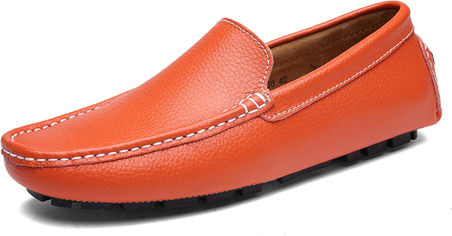 

Мужские повседневные лоферы Santimon, мокасины-слипоны, лодочные туфли, плоская обувь, оранжевый