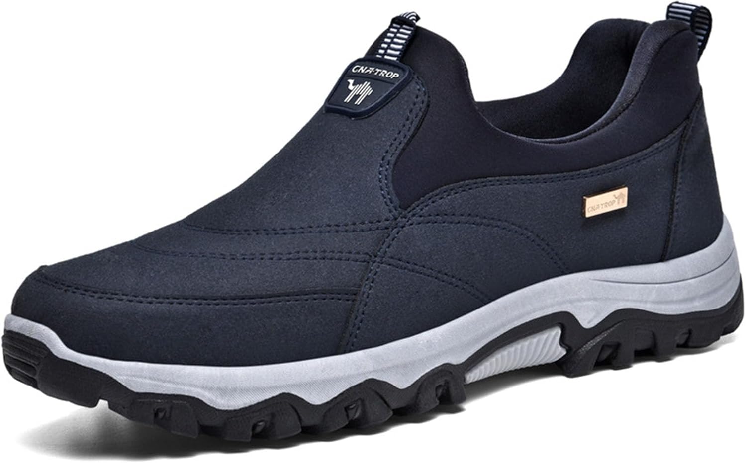 

Мужские модные легкие ортопедические прогулочные тапочки из канваса, нескользящие, повседневные с поддержкой свода стопы, обувь для вождения, удобные и дышащие канвасовые туфли Myallfeet, темно-синий