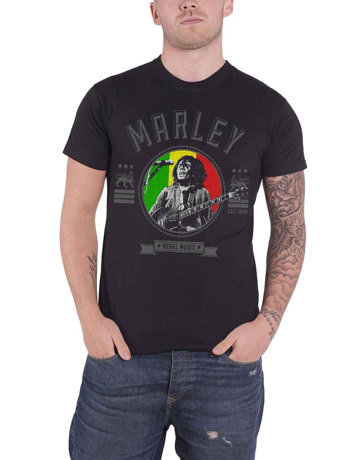 

Футболка с печатью Rebel Music Bob Marley, черный