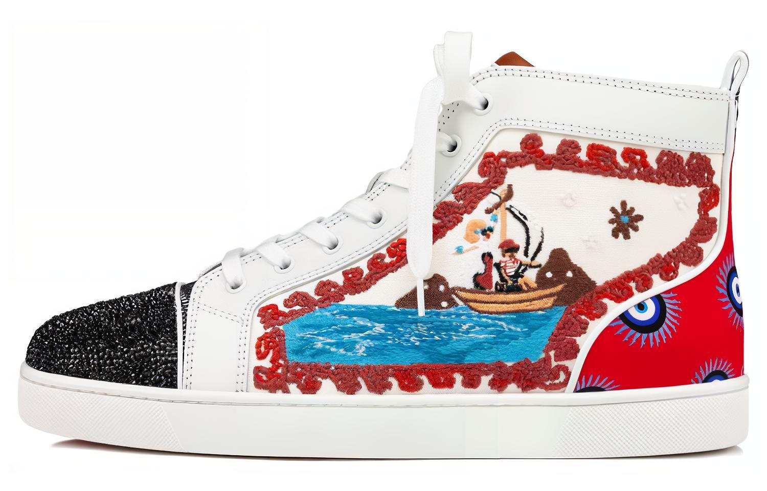 

Стильные мужские кроссовки для скейтбординга CL Mid Top, разноцветные Christian Louboutin, Original Shoe Box Included