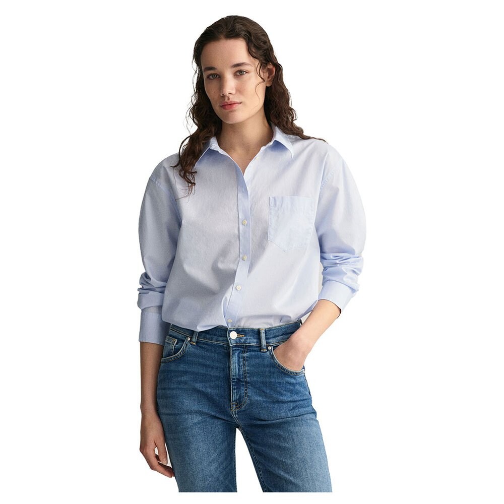 

Рубашка с длинным рукавом Gant Relaxed Fit Poplin, синий