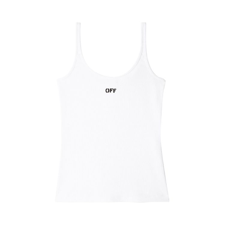 

Топ Off-White Off Stamp Rib Tank Top White/Black, черный