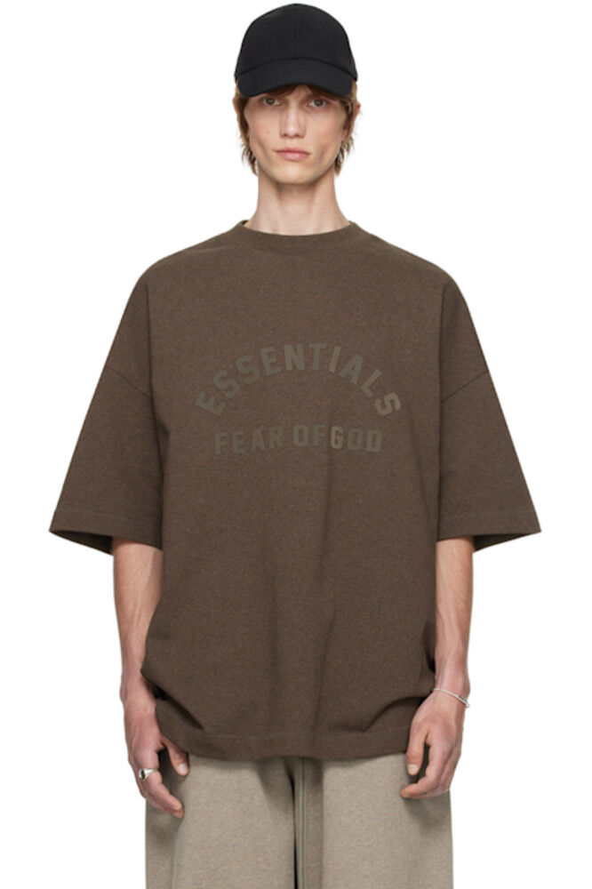 

Коричневая футболка Bonded Fear of God ESSENTIALS
