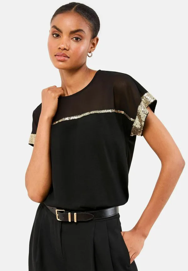 

Футболка с круглым вырезом и принтом, стандартного кроя. Lipsy, Black Mesh Gold Sequin, Черный, Футболка с круглым вырезом и принтом, стандартного кроя. Lipsy, Black Mesh Gold Sequin