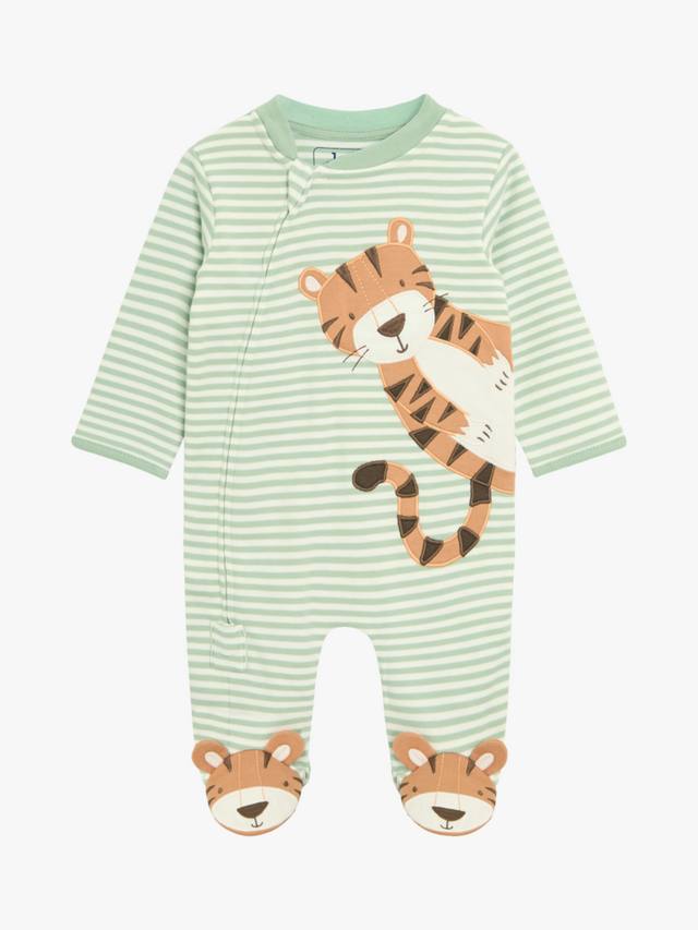 

Детский комбинезон с застежкой-молнией в полоску тигра из хлопка JoJo Maman Bébé, Green