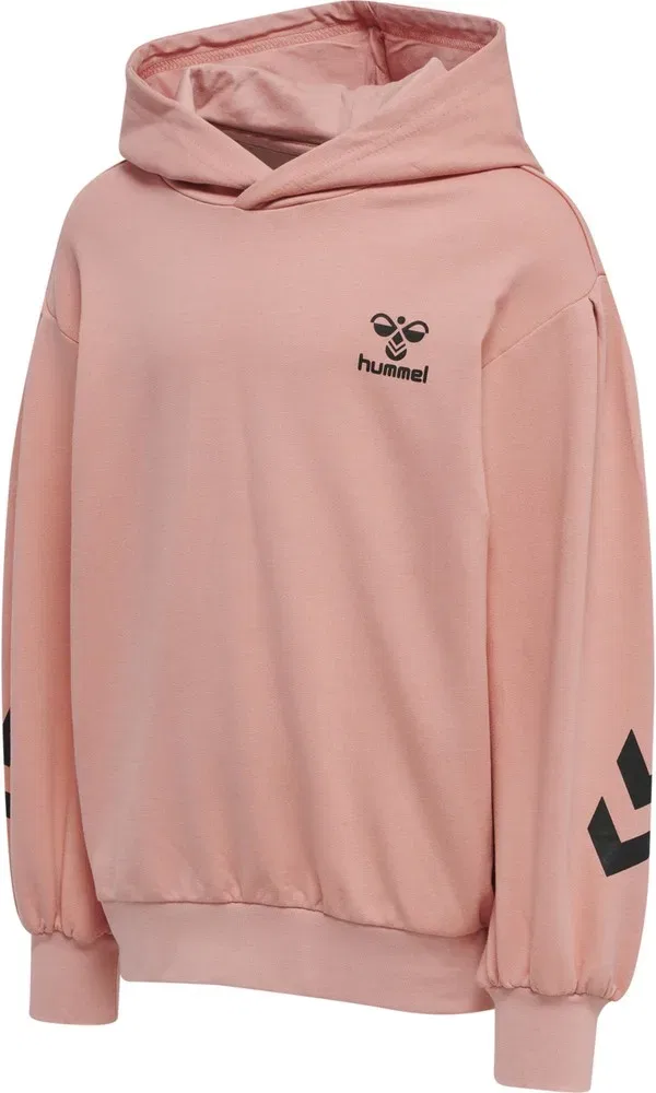 Капюшонный свитшот детский, хлопковый, Hummel, розовый
