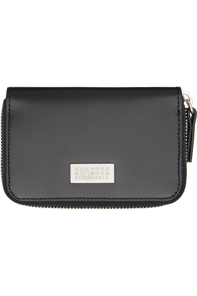 

Кожаный кошелек на молнии с цифровым изображением Mm6 Maison Margiela, черный