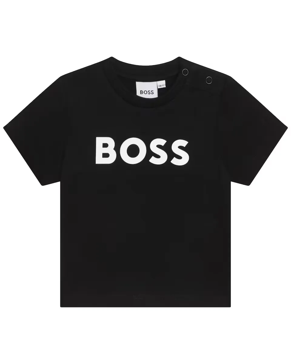 

Детская хлопковая футболка для мальчика BOSS Kidswear, черный