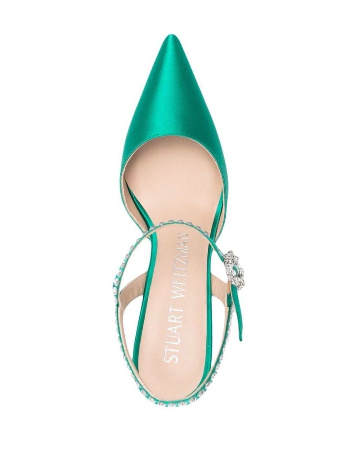Stuart Weitzman туфли Gemcut 100 с ремешком на щиколотке, зеленый — фото 4