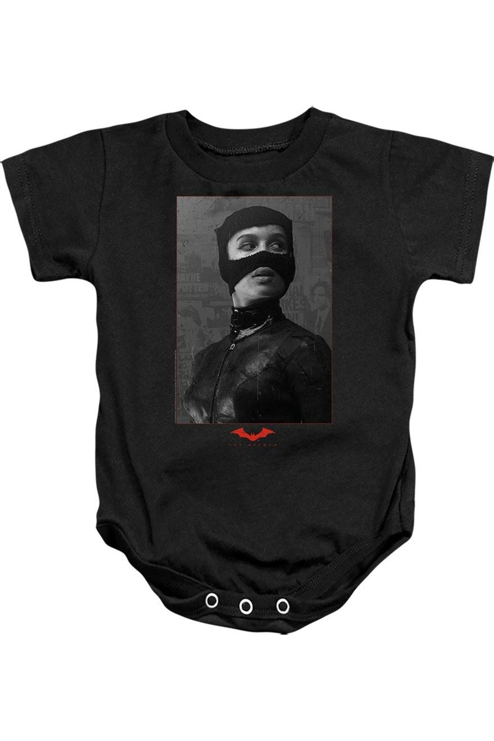 

Детский комбинезончик с застежкой «Женщина-кошка» из фильма «Бэтмен» (2022) Gildan, черный