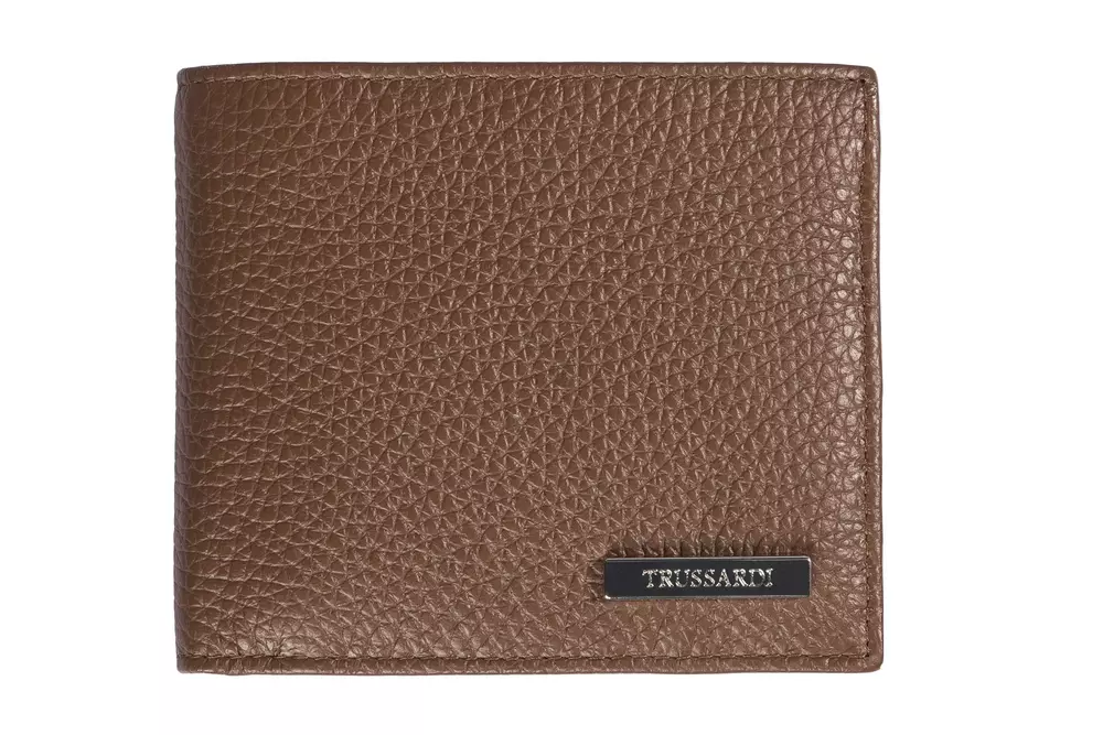 

Коричневый кожаный мужской кошелек Trussardi