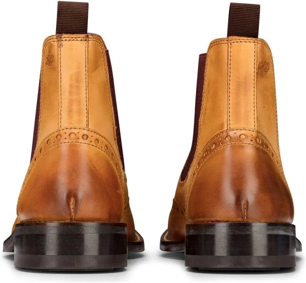 Мужские ботинки-броги London Brogues из натуральной кожи, классические, элегантные, для торжественных случаев, Wood Brown — фото 3