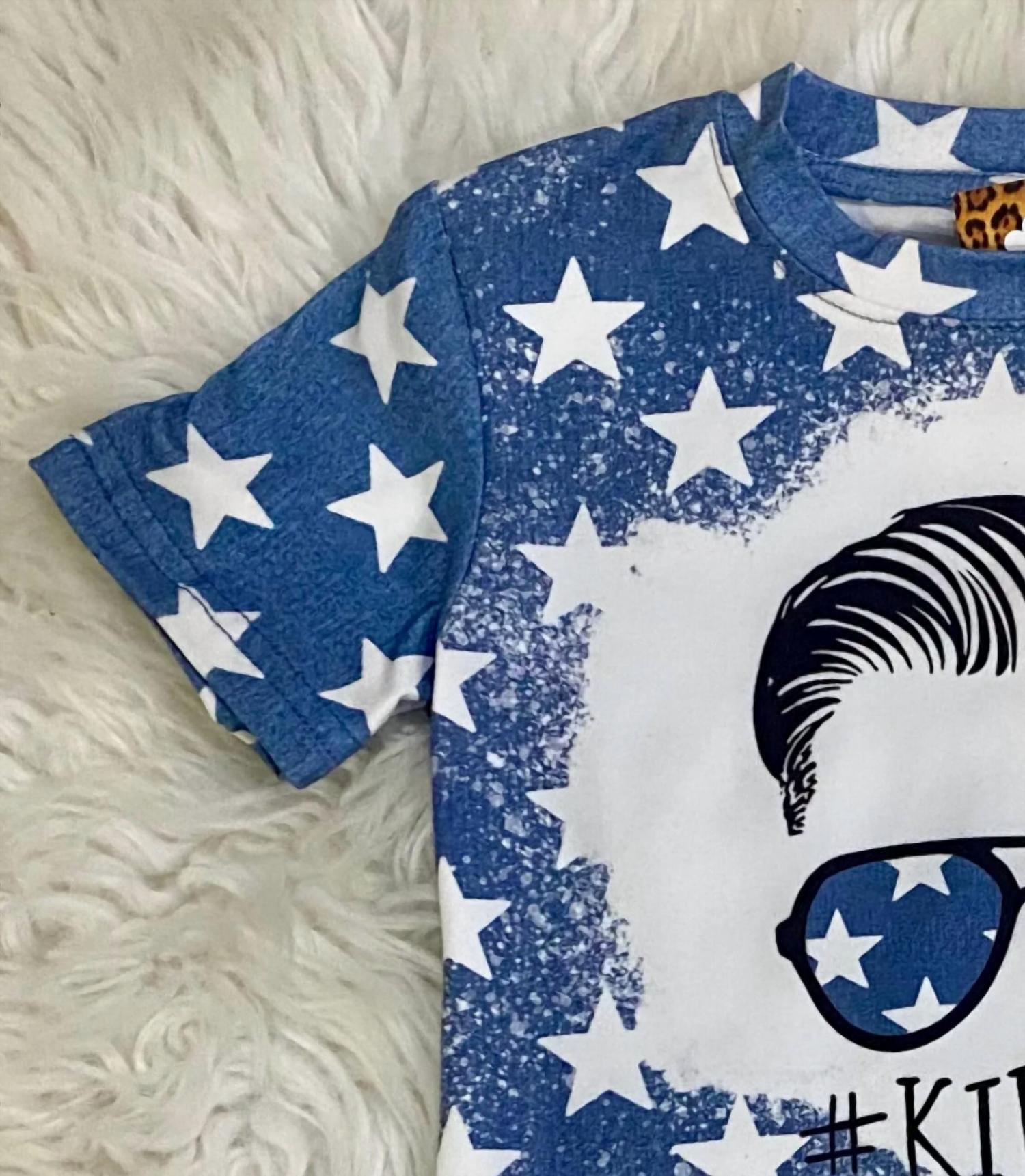 Детская патриотическая футболка #kidlife Star в синем цвете KIDSCHARM — фото 3